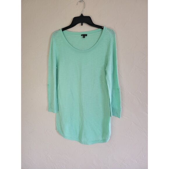 Talbots mint green ribbed 3/4 sleeve 100% cotton t-shirt top, size M - Picture 1 of 5